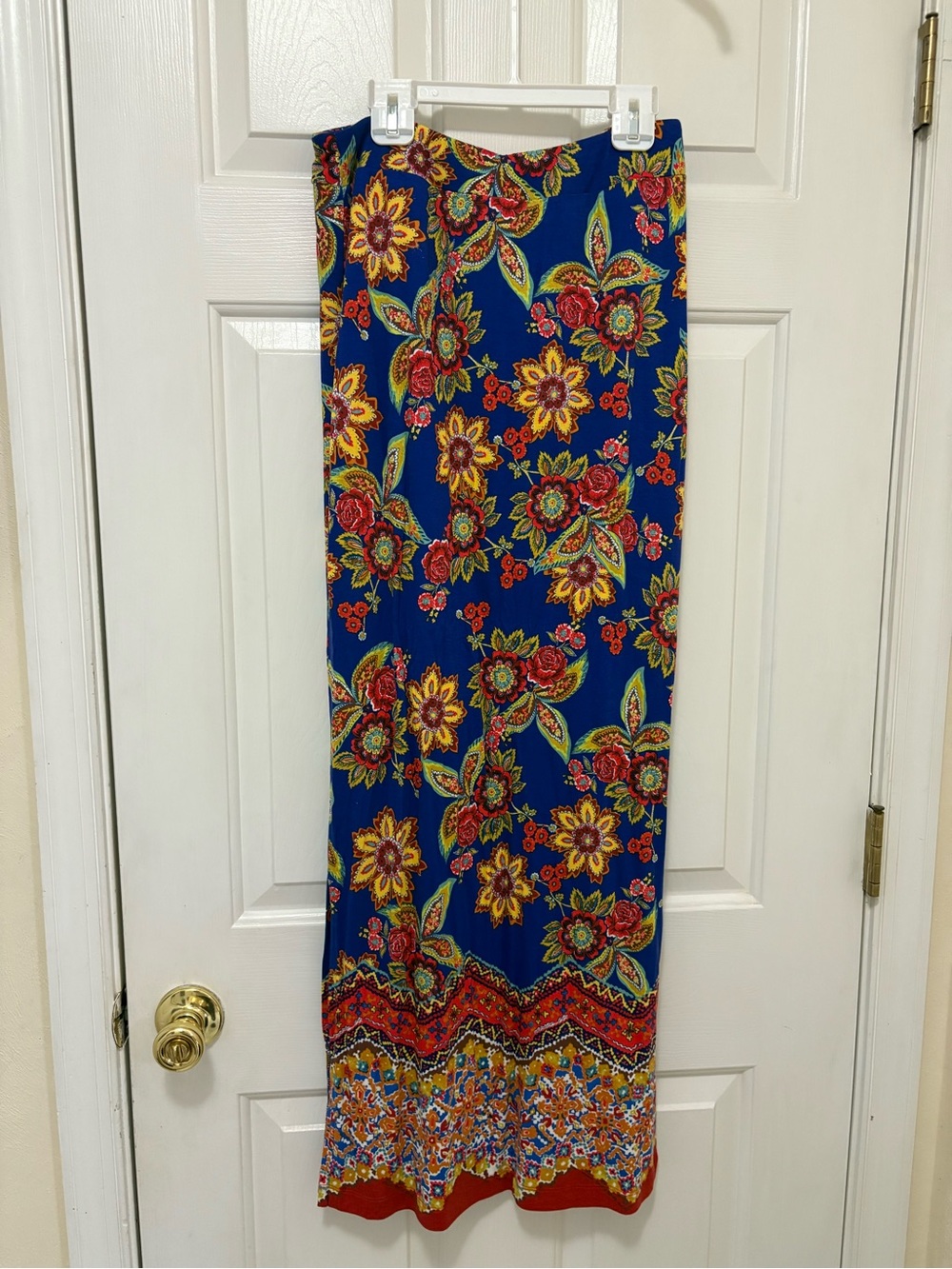 Blue Floral Maxi Skirt - Vibrant Pattern
